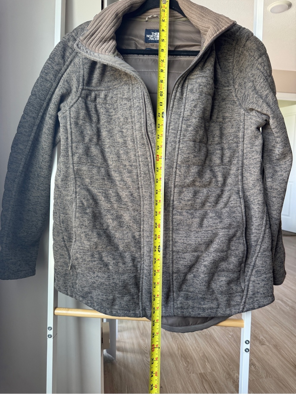 The North Face Women’s Hooded PrimaLoft Insulated Grey Green Parka Jacket Size L - Picture 5 of 8